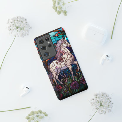 Unicorn Stained Glass iPhone, iPhone Case Retro Samsung Galaxy Phone Tough Case iPhone 15 14 Plus 13 12 7 8 Se Hippie Boho Style