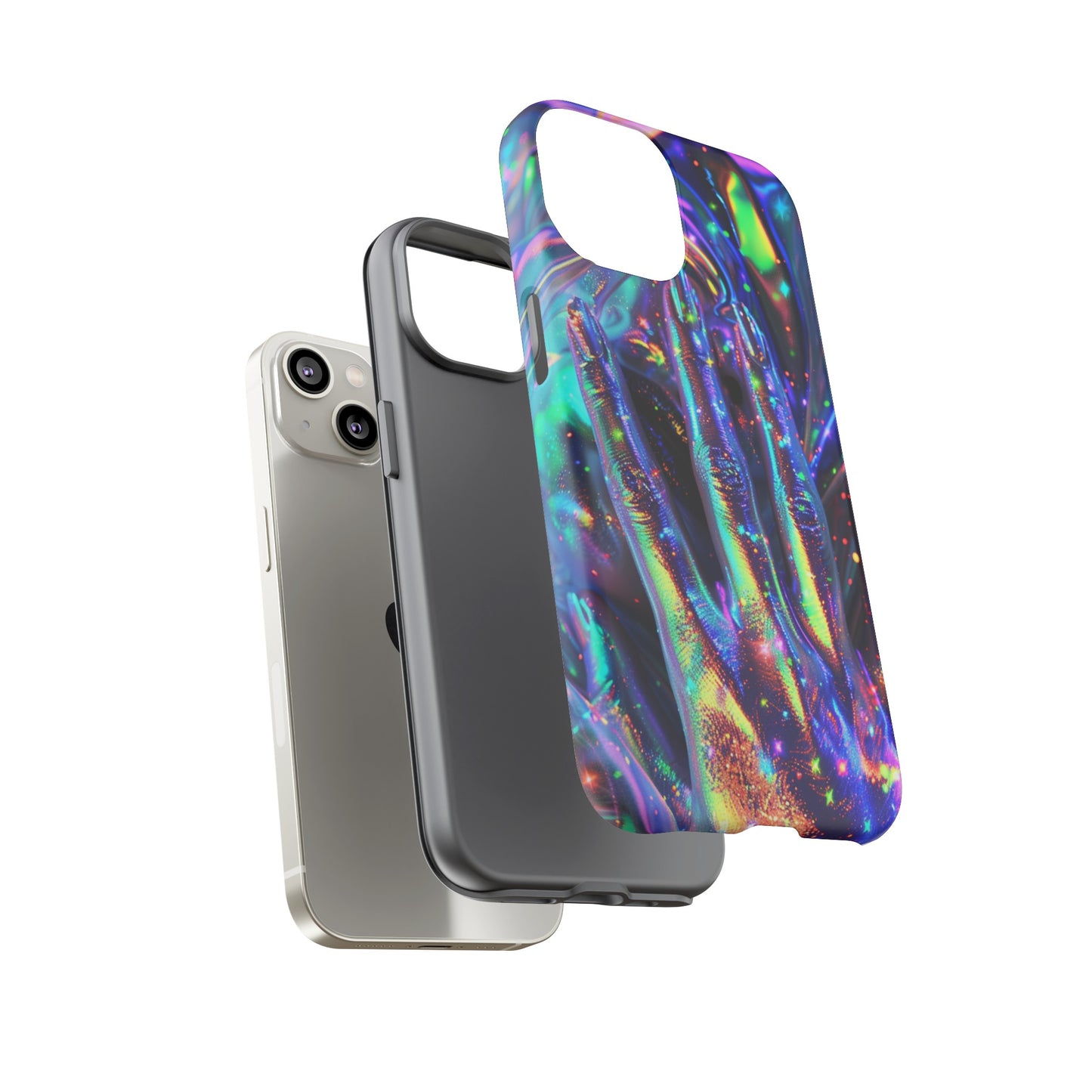 Marbled opalescent Holographic Print Phone Case