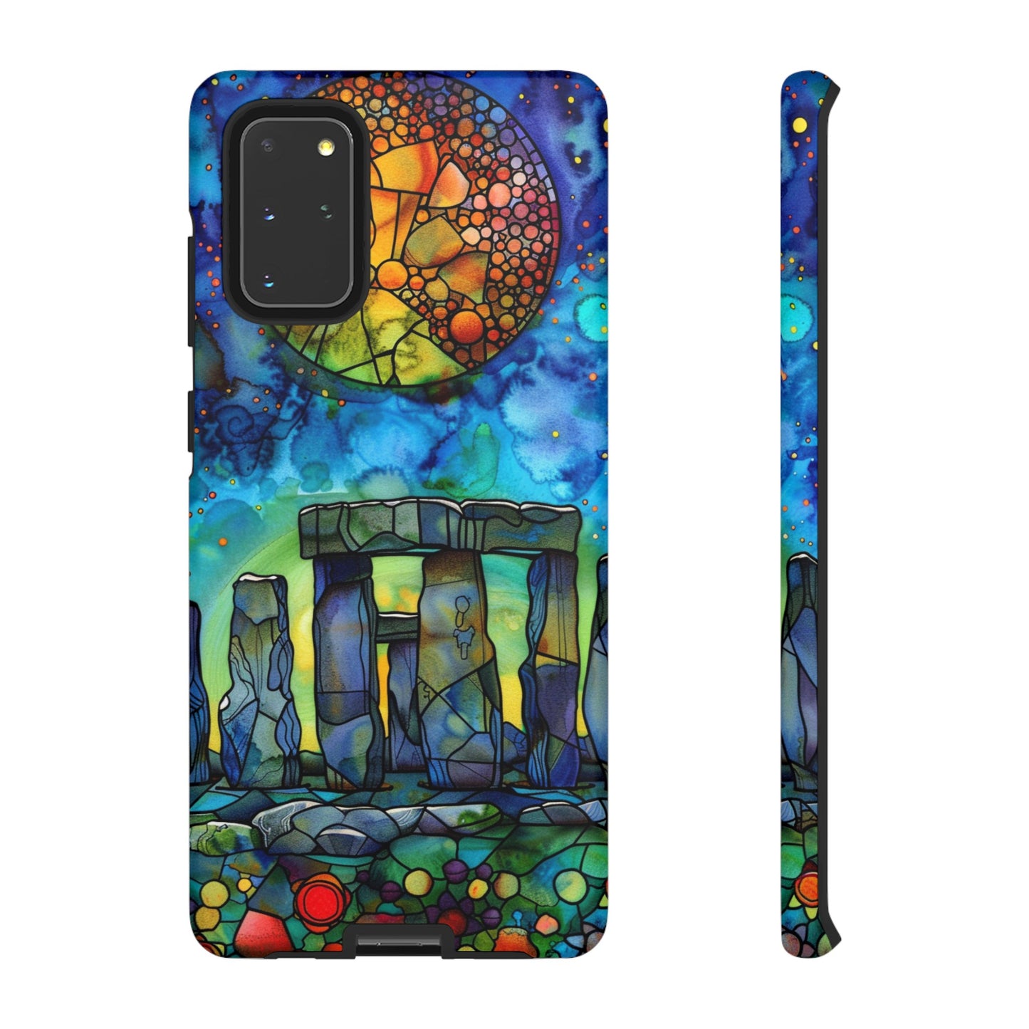 Stonehenge Neolithic Full Moon Stained Glass Watercolor Phone Cover