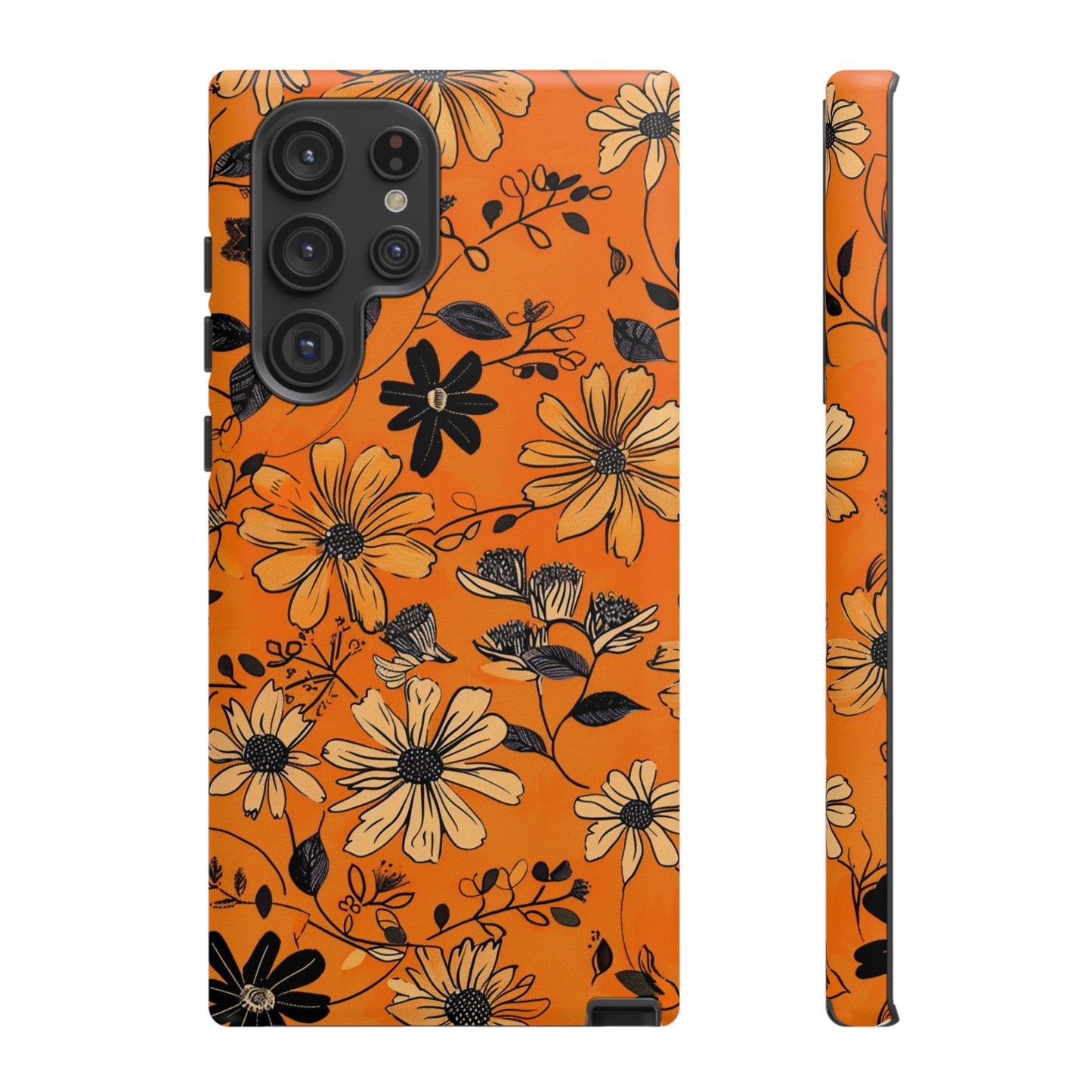 Orange Floral Phone Case Cute Summer Flower Aesthetic