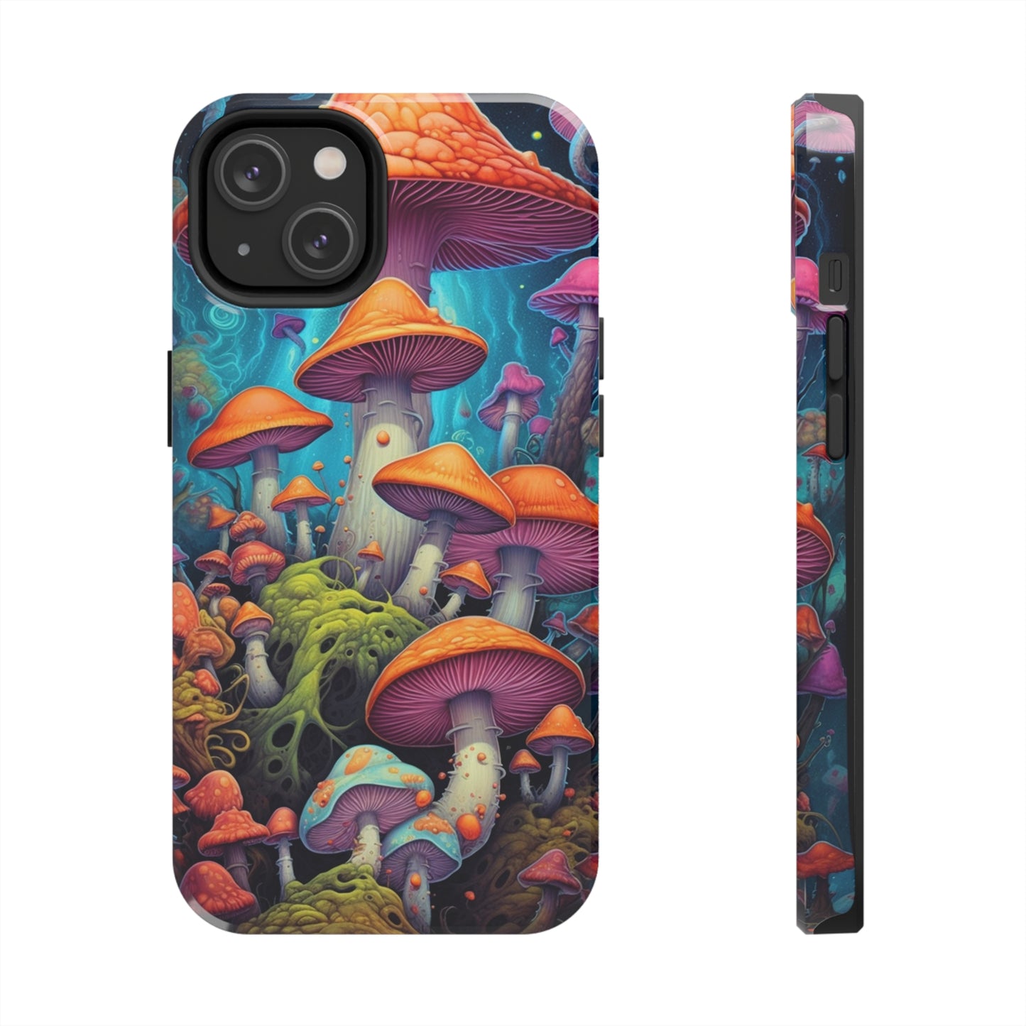 Vibrant Phone Case with Trippy Mushroom Design