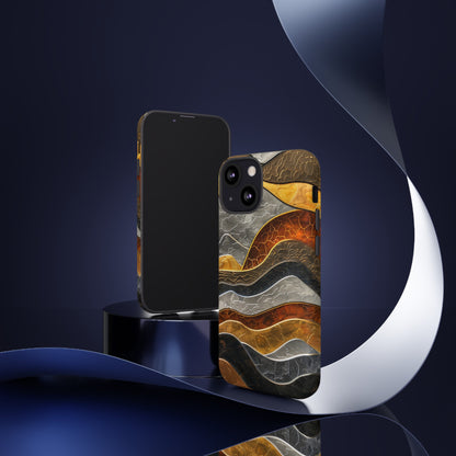 Abstract Gold and Silver Mountain Design Phone Case