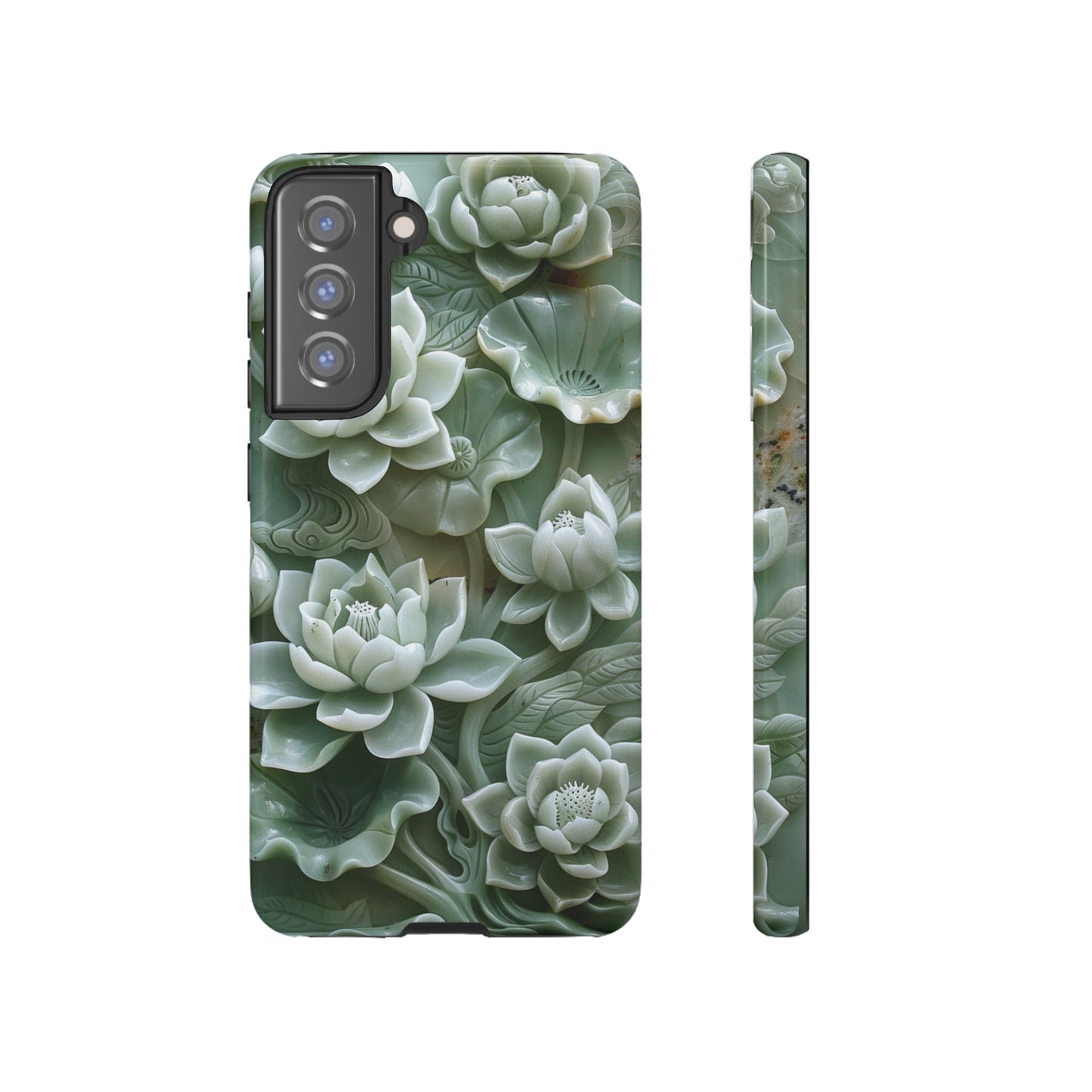 Green Jade Lotus Floral Art Phone Case