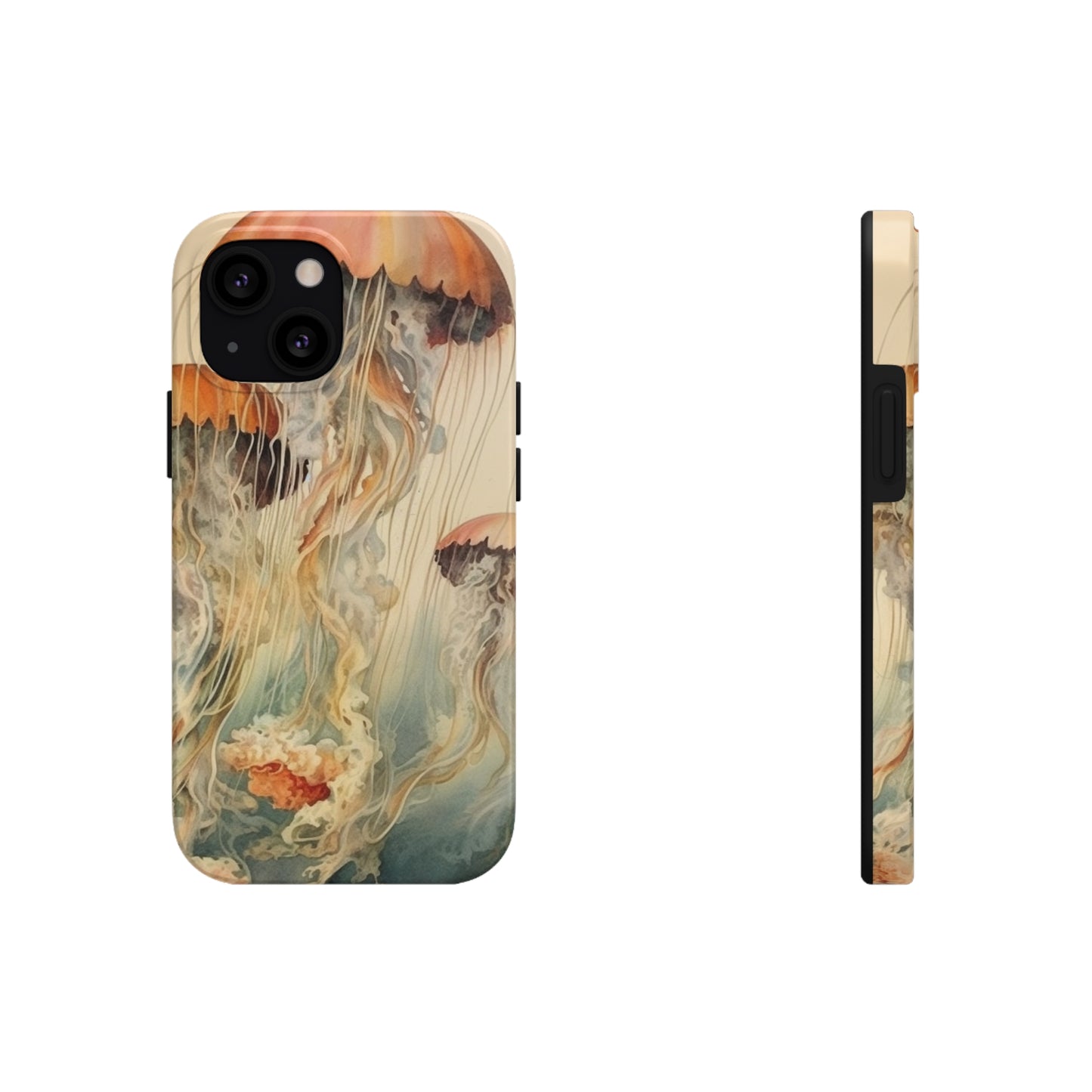 Floating Jellyfish iPhone Tough Case | Dive into an Ethereal Underwater World with Reliable Protection