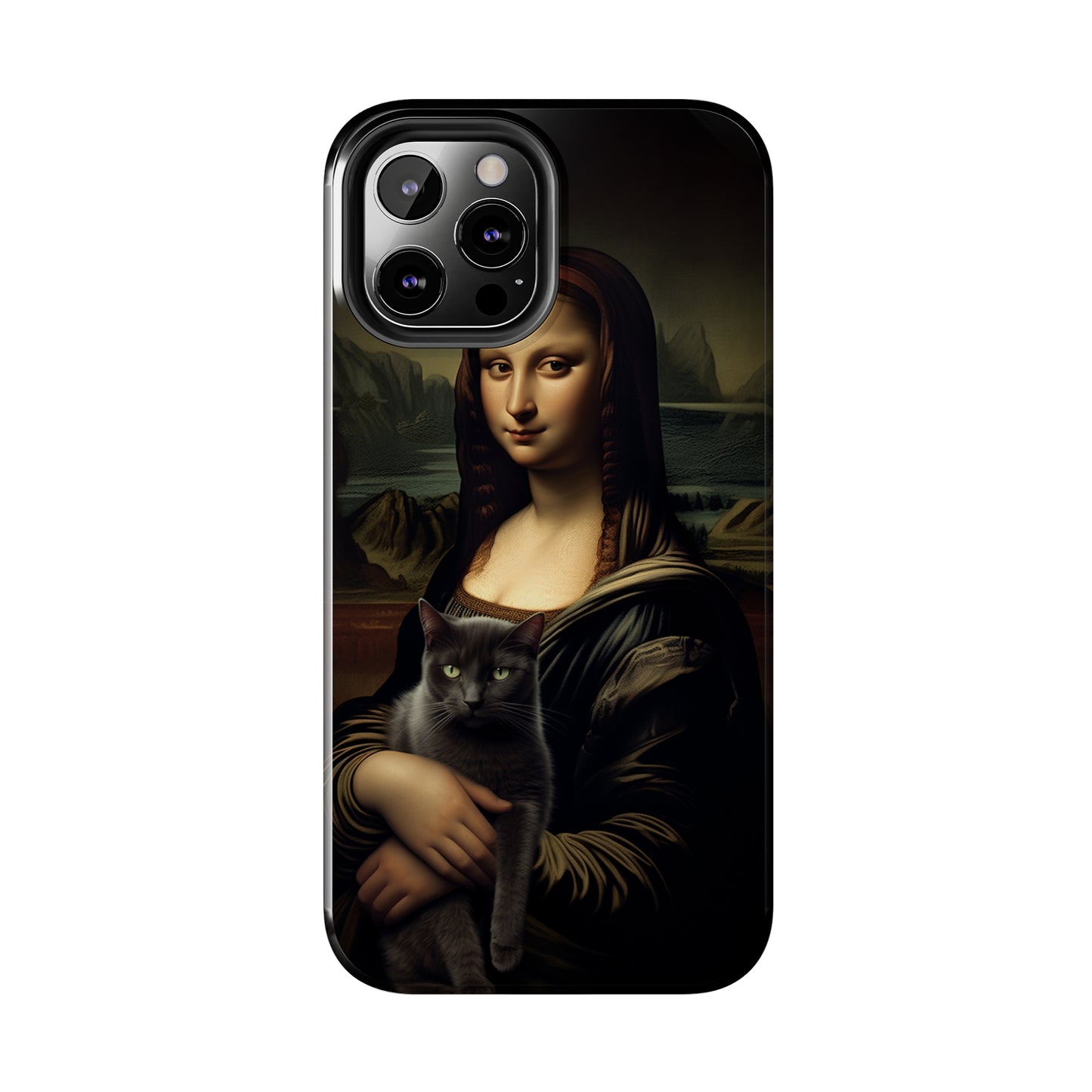 Mona Lisa with Cat iPhone Case | Art Phone Cases