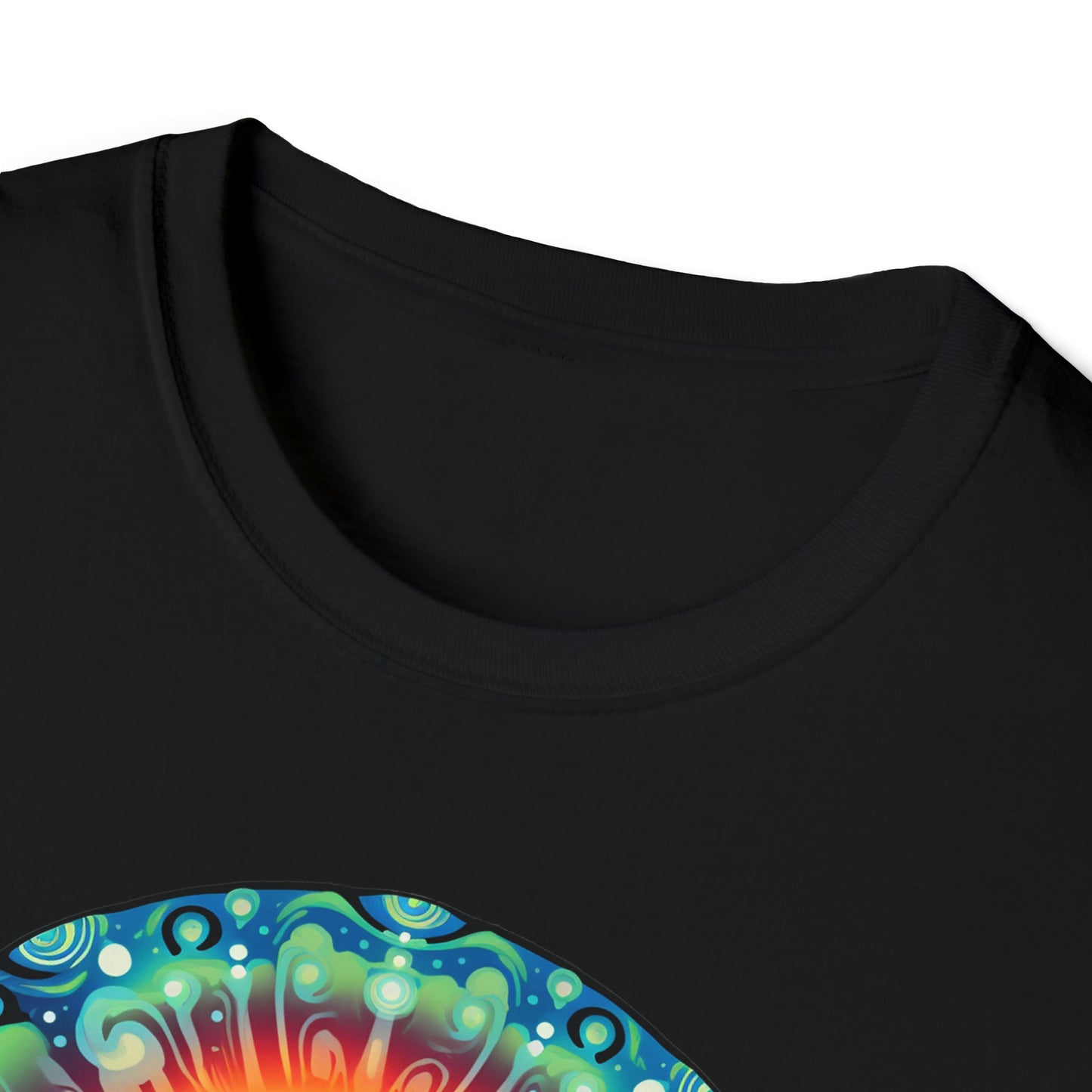 Trippy UFO Galactic Tee - Unisex Cosmic Alien Encounter T-Shirt, Vibrant Space Design