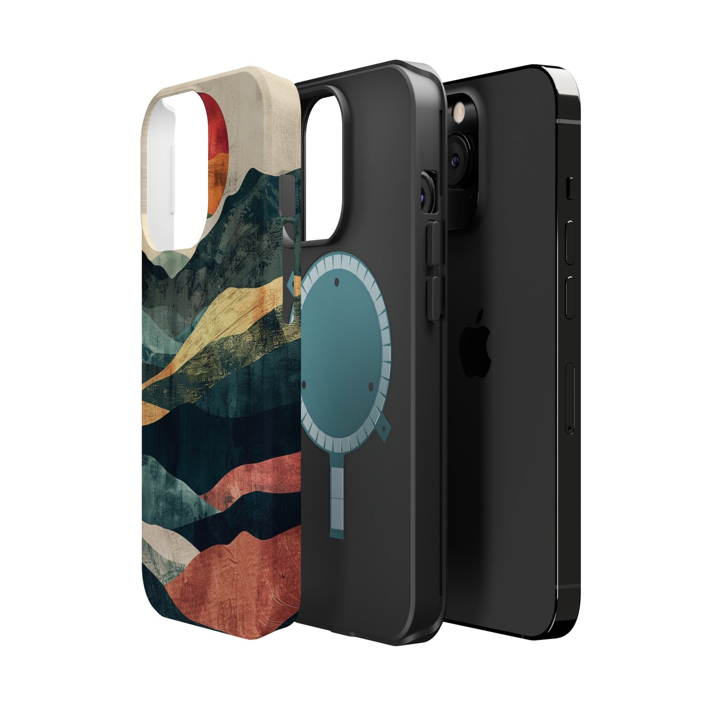 Retro iPhone Case Mountain Sunset MagSafe Phone Case