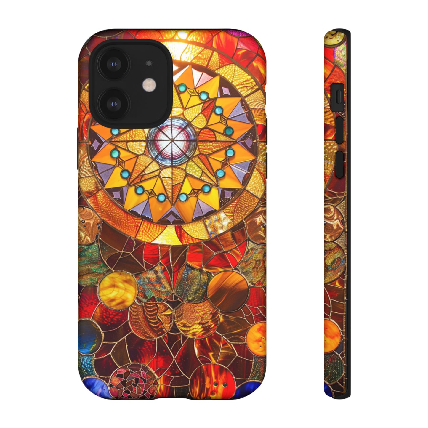 Cosmic Stained Glass Mandala Phone Case