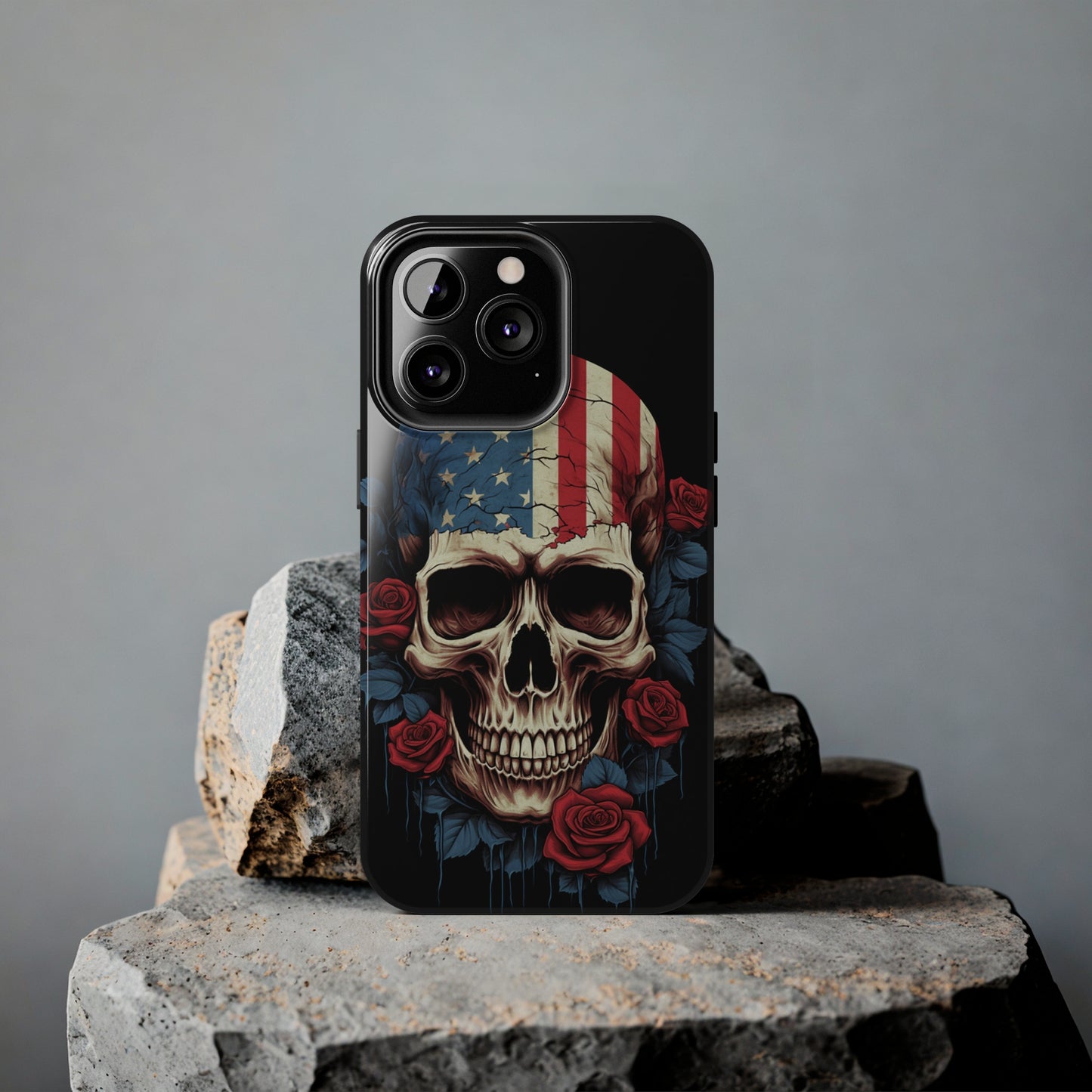 American Pride with an Edgy Spin: Skull USA Flag iPhone Case – Modern Protection Meets Patriotic Design