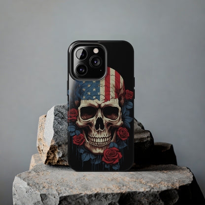 American Pride with an Edgy Spin: Skull USA Flag iPhone Case – Modern Protection Meets Patriotic Design