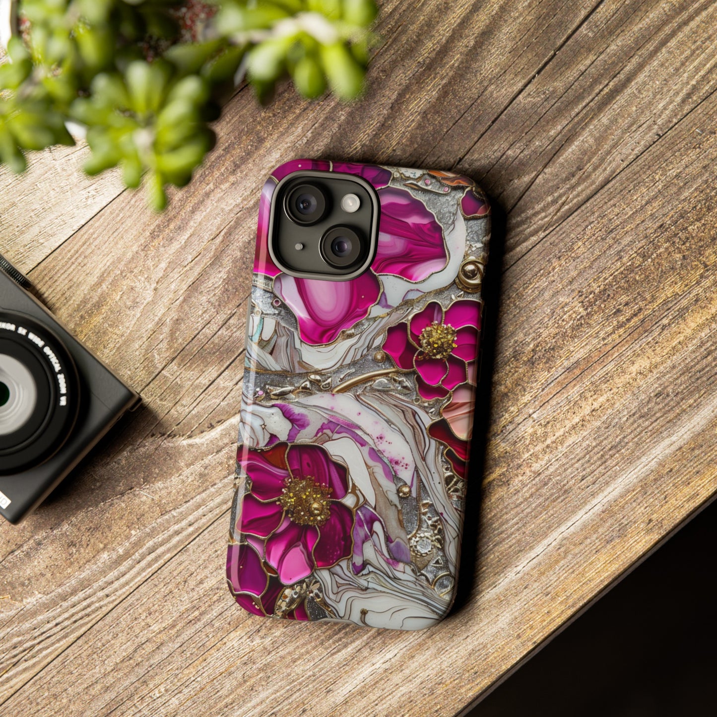 Stained Glass Magenta Floral Paisley Explosion Phone Case