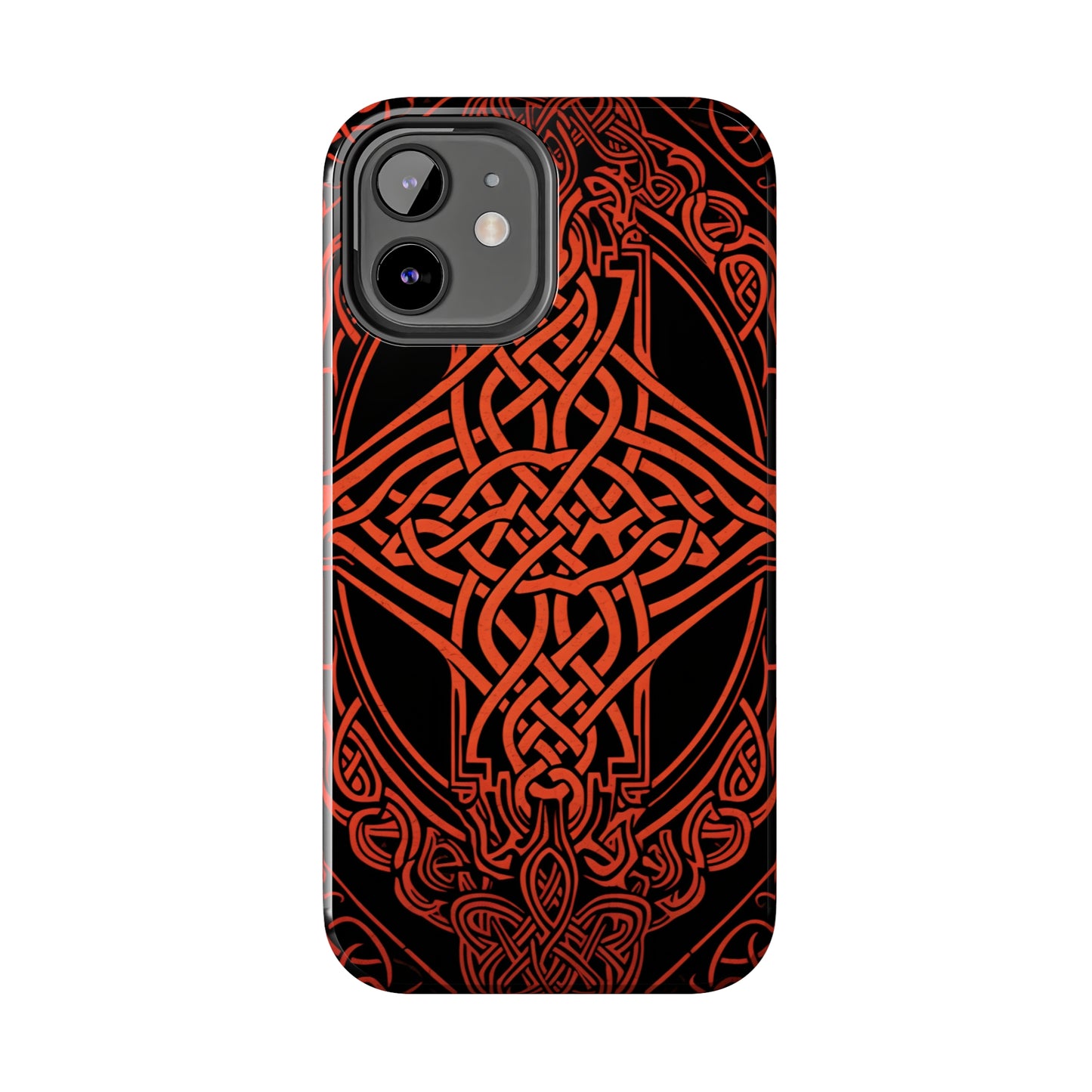 Eternal Weave iPhone Case, Red Celtic Tribal Knots | Timeless Symbolism iPhone Case for Models 11 through 14 Pro Max