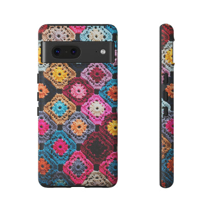 Vintage Floral Crochet Blanket Knit Look Phone Case