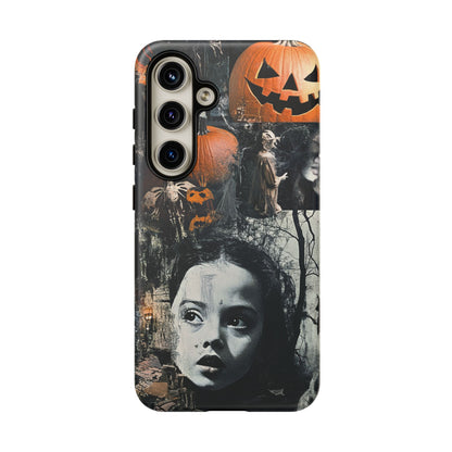 Vintage Halloween Collage Wednesday Goth Style Jackolantern Spooky Phone Cover