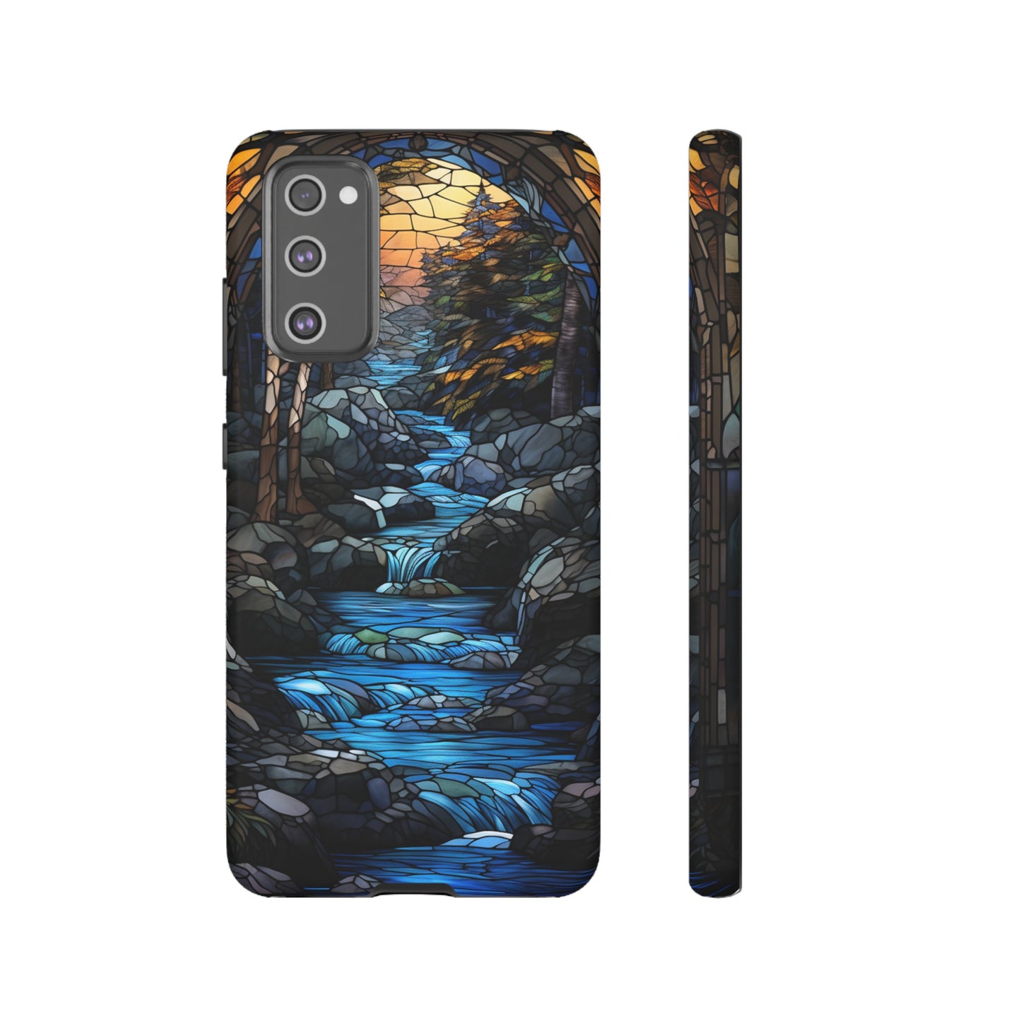 Stained Glass Stone Bridge and River Art Phone Case