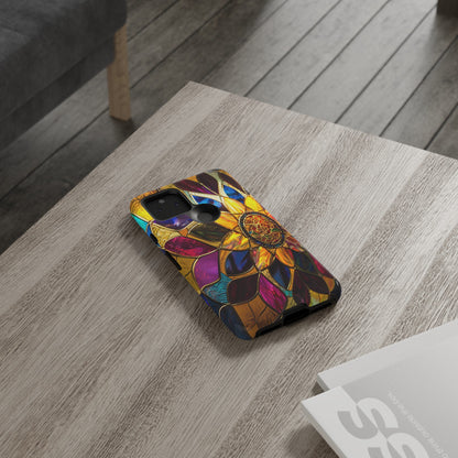 Cosmic Stained Glass Mandala Phone Case