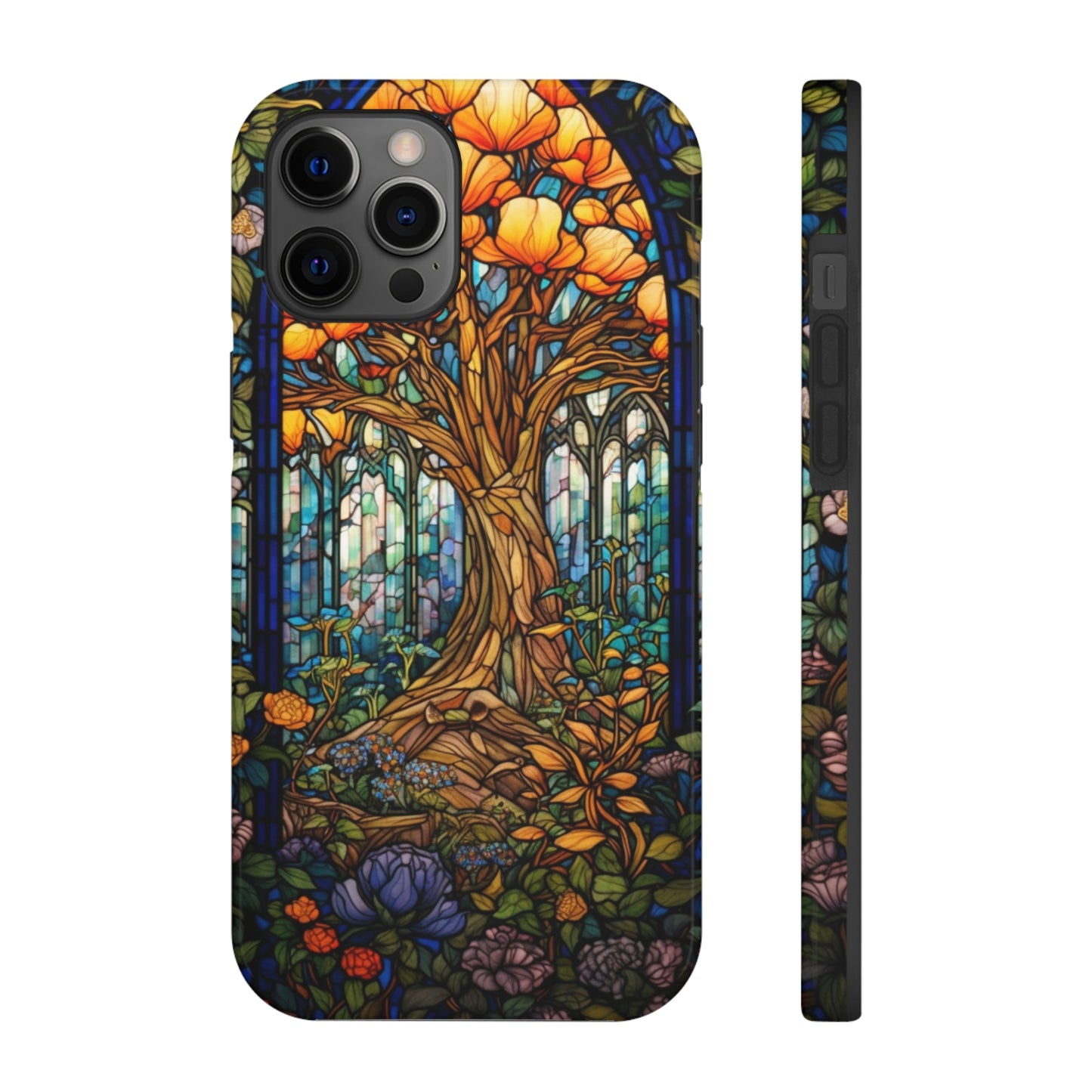 Tree of Life Stained Glass Style iPhone Tough Case | Embrace Nature's Harmony with Durable Elegance