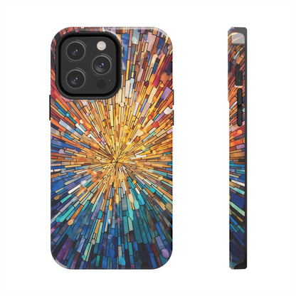 Stained Glass Sunburst Magic Tough iPhone Case | Embrace Vibrant Style and Reliable Protection