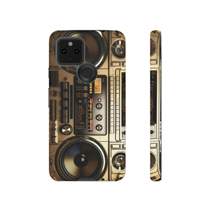 Urban Beats: Boombox Hip Hop Music Pixel Phone Case | Retro Rhythms for iPhone 15 Models