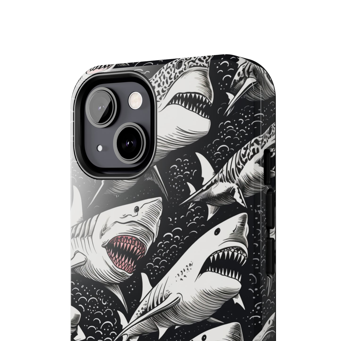 Deep Blue Mystery: Majestic Shark Design | Aquatic Adventure iPhone Case