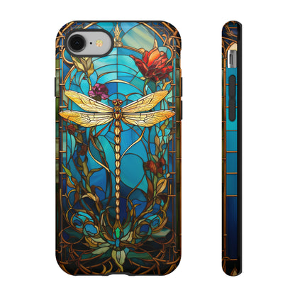 Vintage Art Nouveau Stained Glass Dragonfly Phone Case