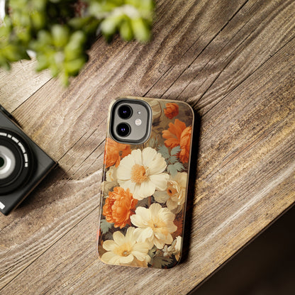 Vintage Floral Aesthetic Phone Tough Case Antique Print for iPhone 14 11 Pro 12 13 XR XS X 7+ 8 Boho Nature Flowers Cottage Core