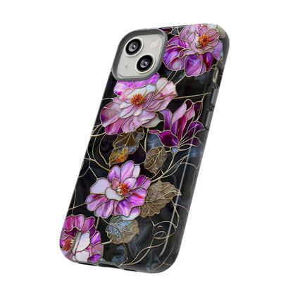 Magenta Color Floral Stained Glass Phone Case