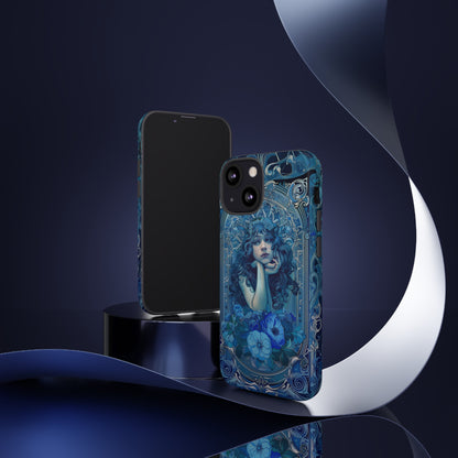 Blue Floral Art Nouveau Style Phone Case