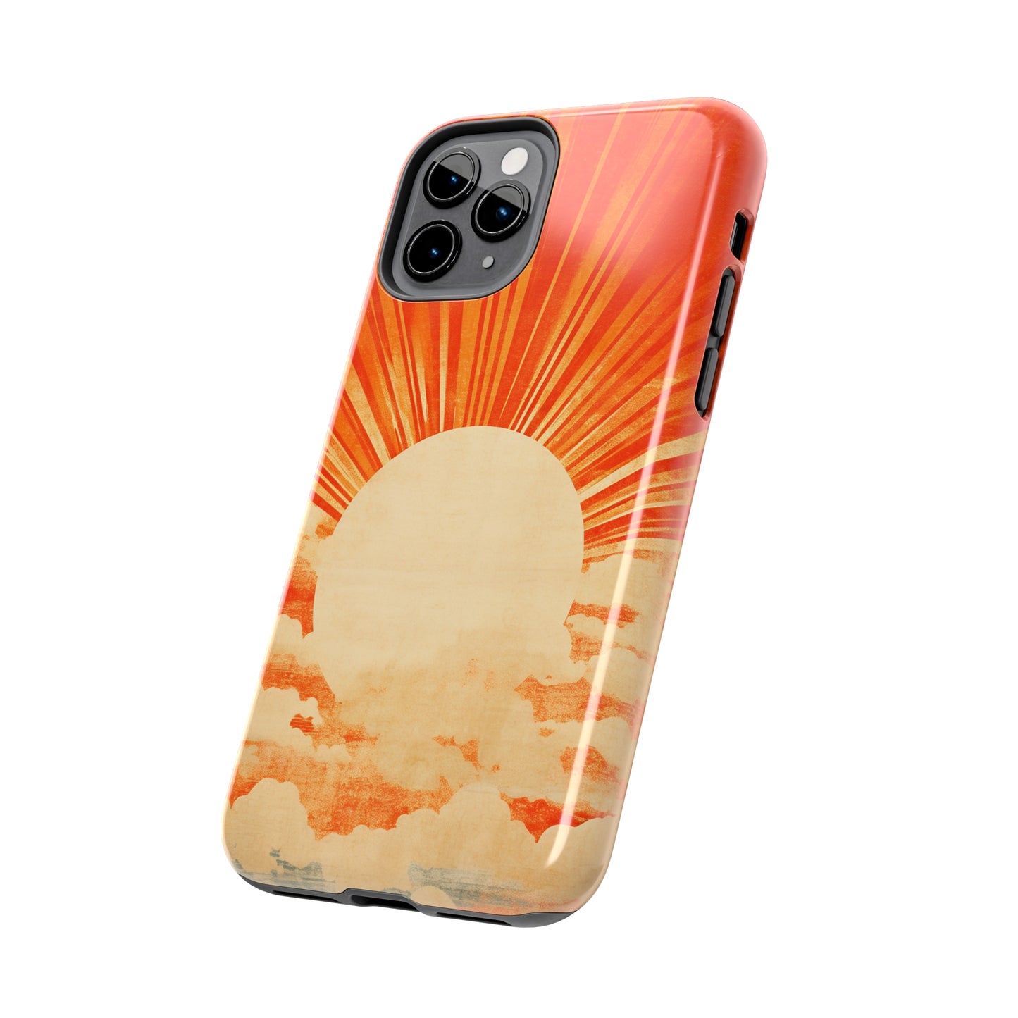 Retro Abstract Sunburst iPhone Case | Embrace the Nostalgic Charm of Artistic Rays