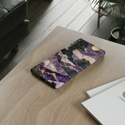 Abstract Purple Gold Mountain Phone Case