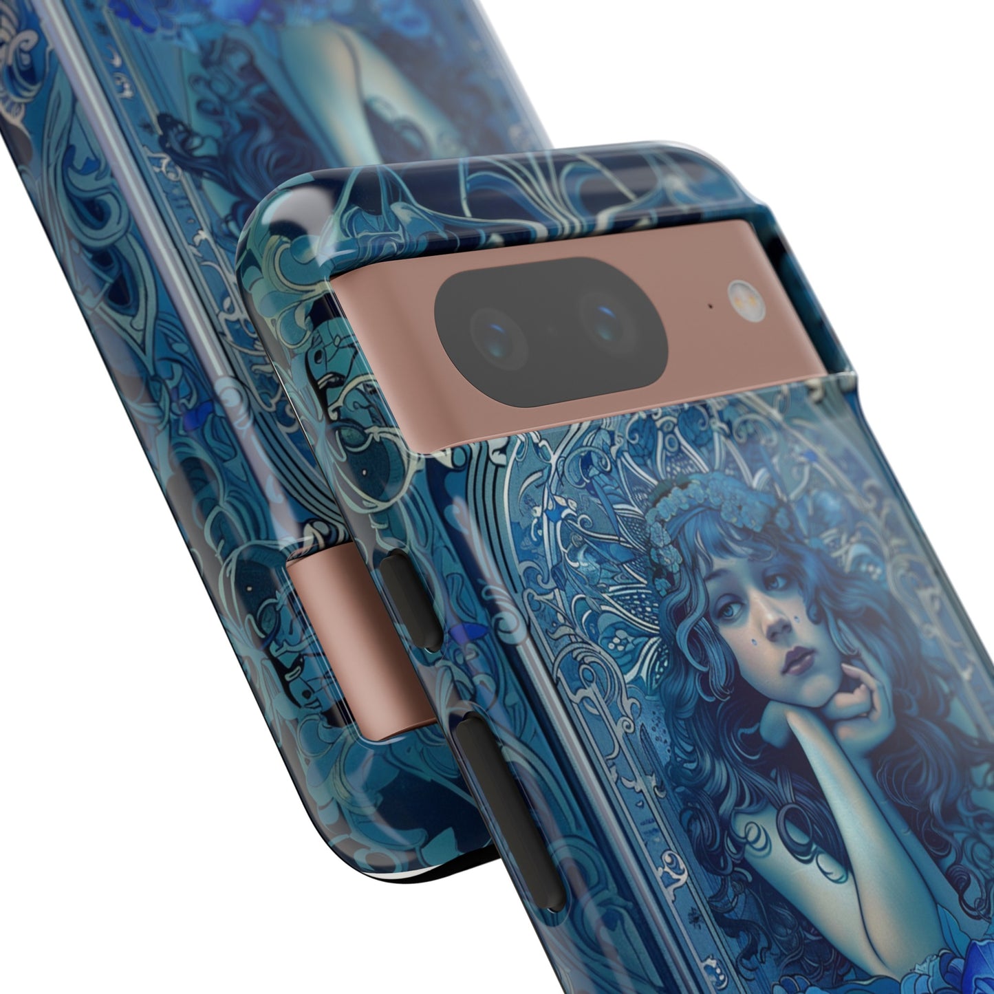 Blue Floral Art Nouveau Style Phone Case