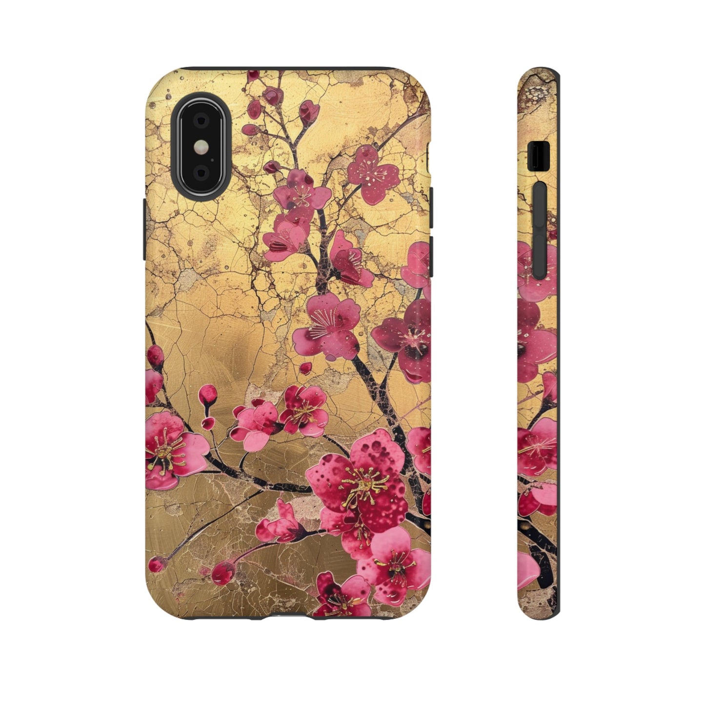 Pink Forget Me Nots Gold Floral Phone Case