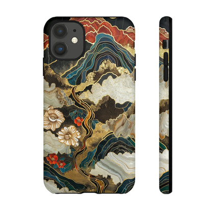 Chiyogami Stained Glass Floral Mountain Phone Case