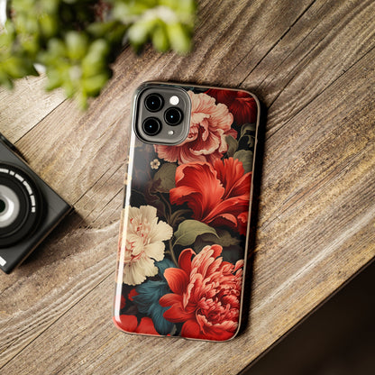 Vintage Floral Aesthetic Phone Tough Case Antique Print for iPhone 14 11 Pro 12 13 XR XS X 7+ 8 Boho Nature Flowers Cottage Core