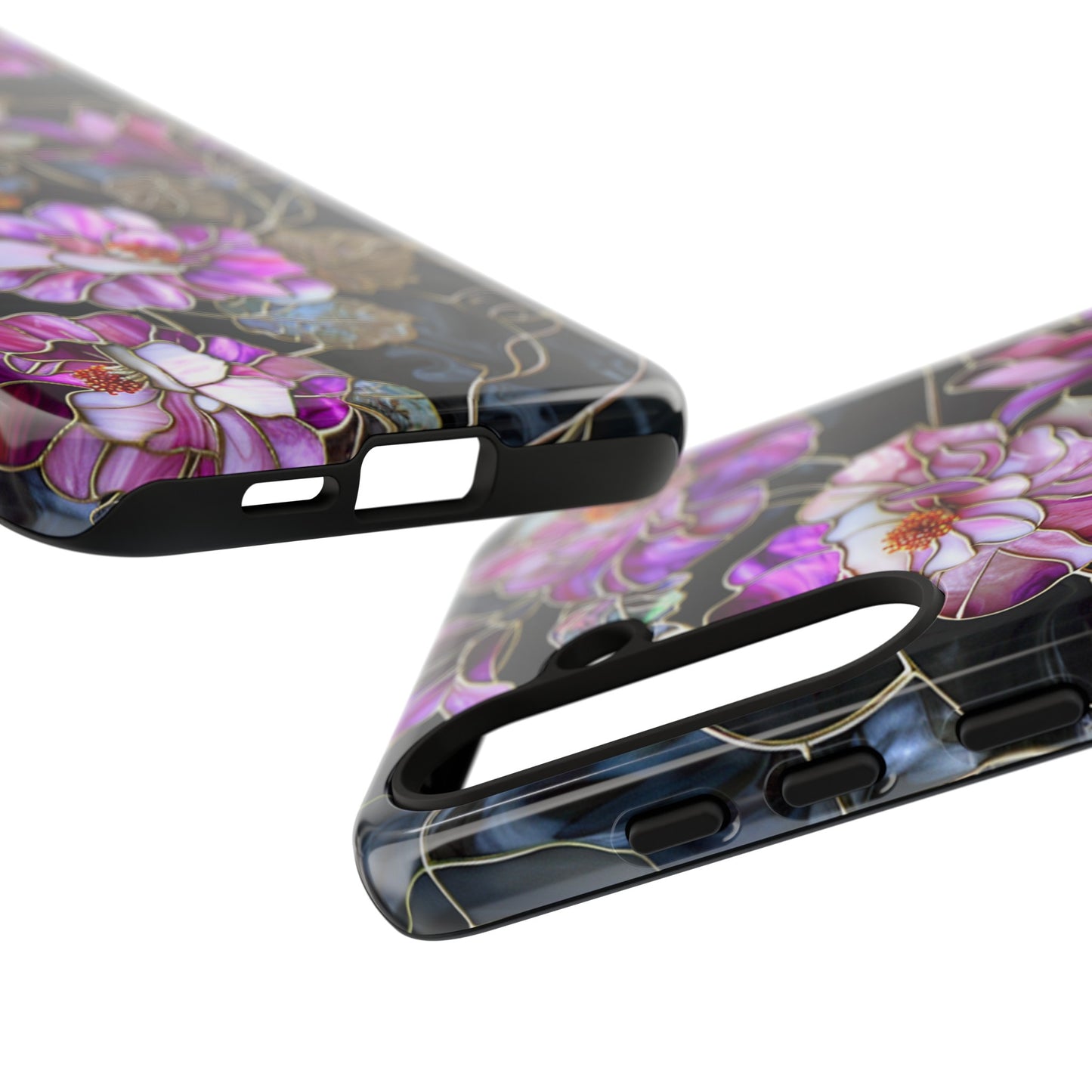 Magenta Color Floral Stained Glass Phone Case