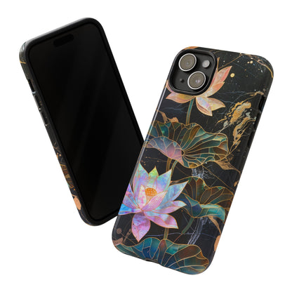 Zen Stained Glass Lotus Floral Design Phone Case