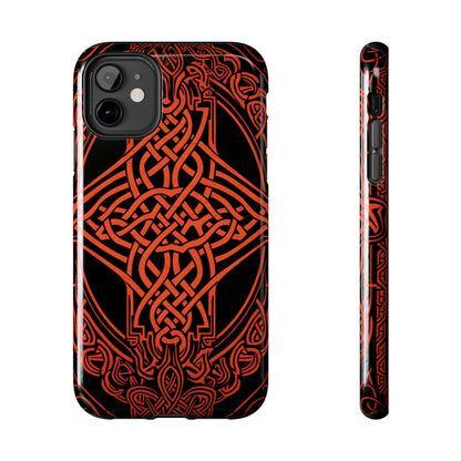 Eternal Weave iPhone Case, Red Celtic Tribal Knots | Timeless Symbolism iPhone Case for Models 11 through 14 Pro Max