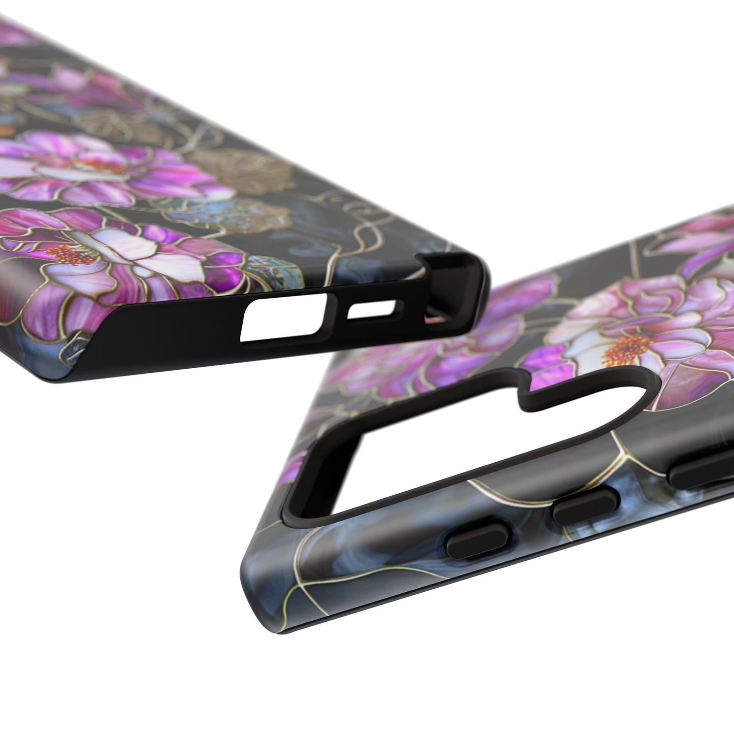 Magenta Color Floral Stained Glass Phone Case