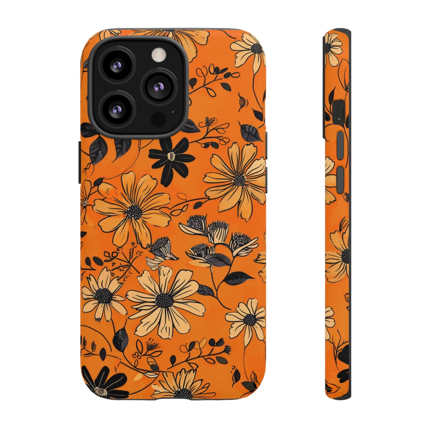 Orange Floral Phone Case Cute Summer Flower Aesthetic