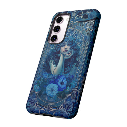 Blue Floral Art Nouveau Style Phone Case