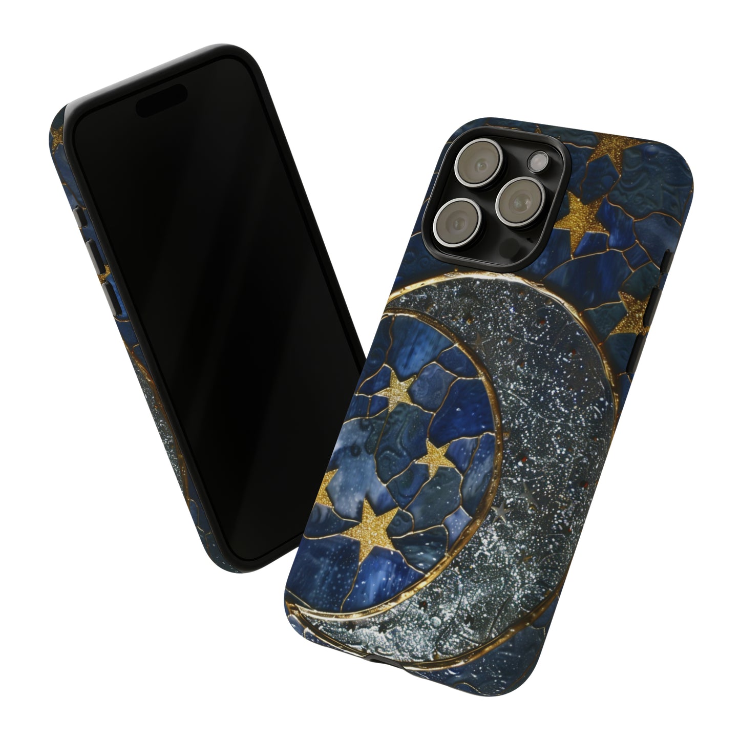 Moon Stars Stained Glass Starry Night Phone Case