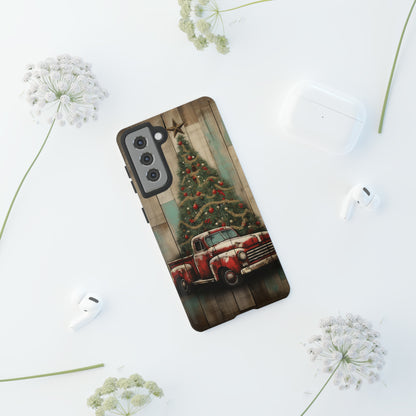 Classic Red Pickup Truck Christmas Phone Case