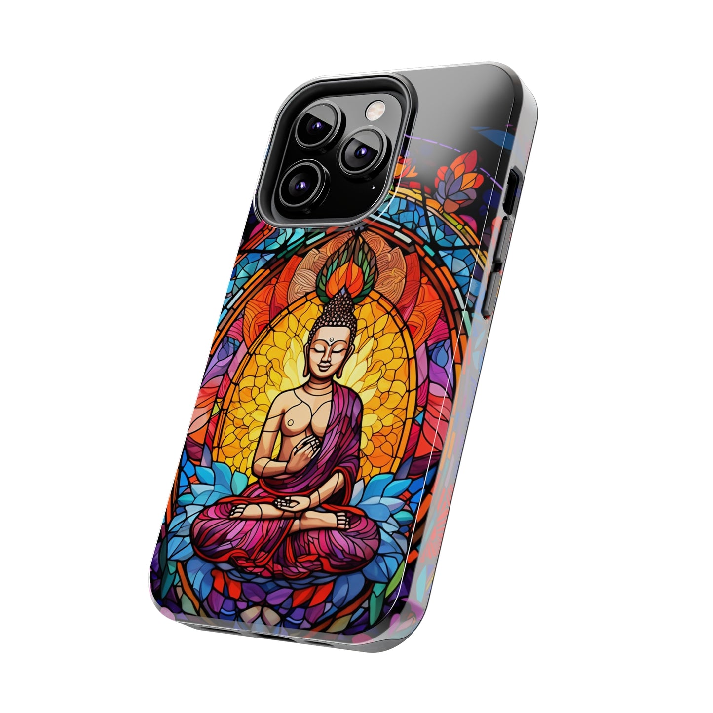 Stained Glass Magic iPhone Case: Psychedelic Tibet Buddha Mandala | iPhone 13 Case Mystical Tibetan Artistry