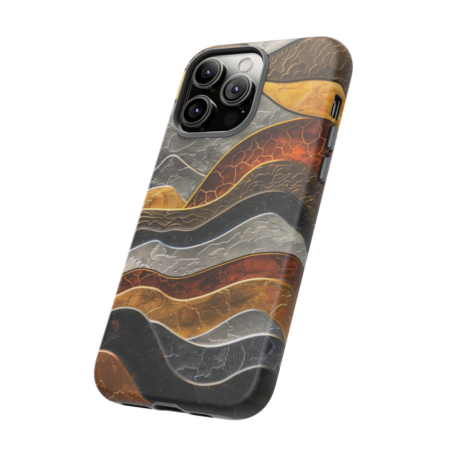 Abstract Gold and Silver Mountain Design Phone Case