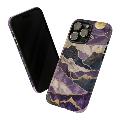 Abstract Purple Gold Mountain Phone Case