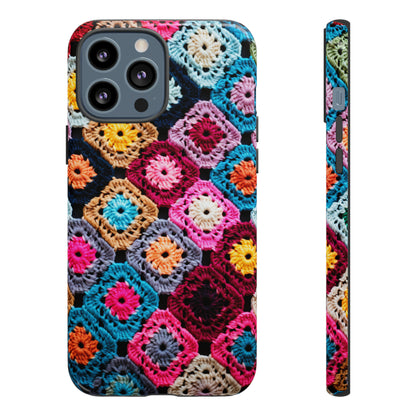 Vintage Floral Crochet Blanket Knit Look Phone Case