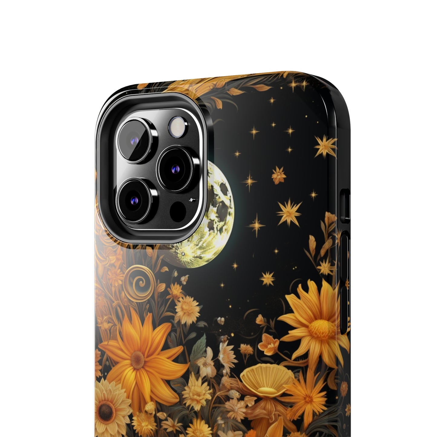 Cottagecore Floral Sun Moon Stars iPhone Case | Embrace Mystical Nature's Beauty