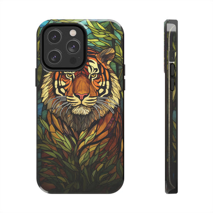 Tiger Stripes Stained Glass Jungle iPhone Tough Case | Unleash Your Wild Side with Exquisite Design and Reliable Protection