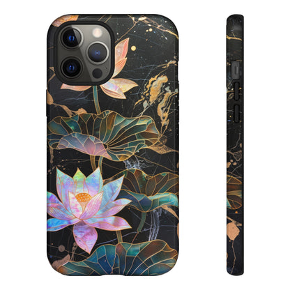 Zen Stained Glass Lotus Floral Design Phone Case