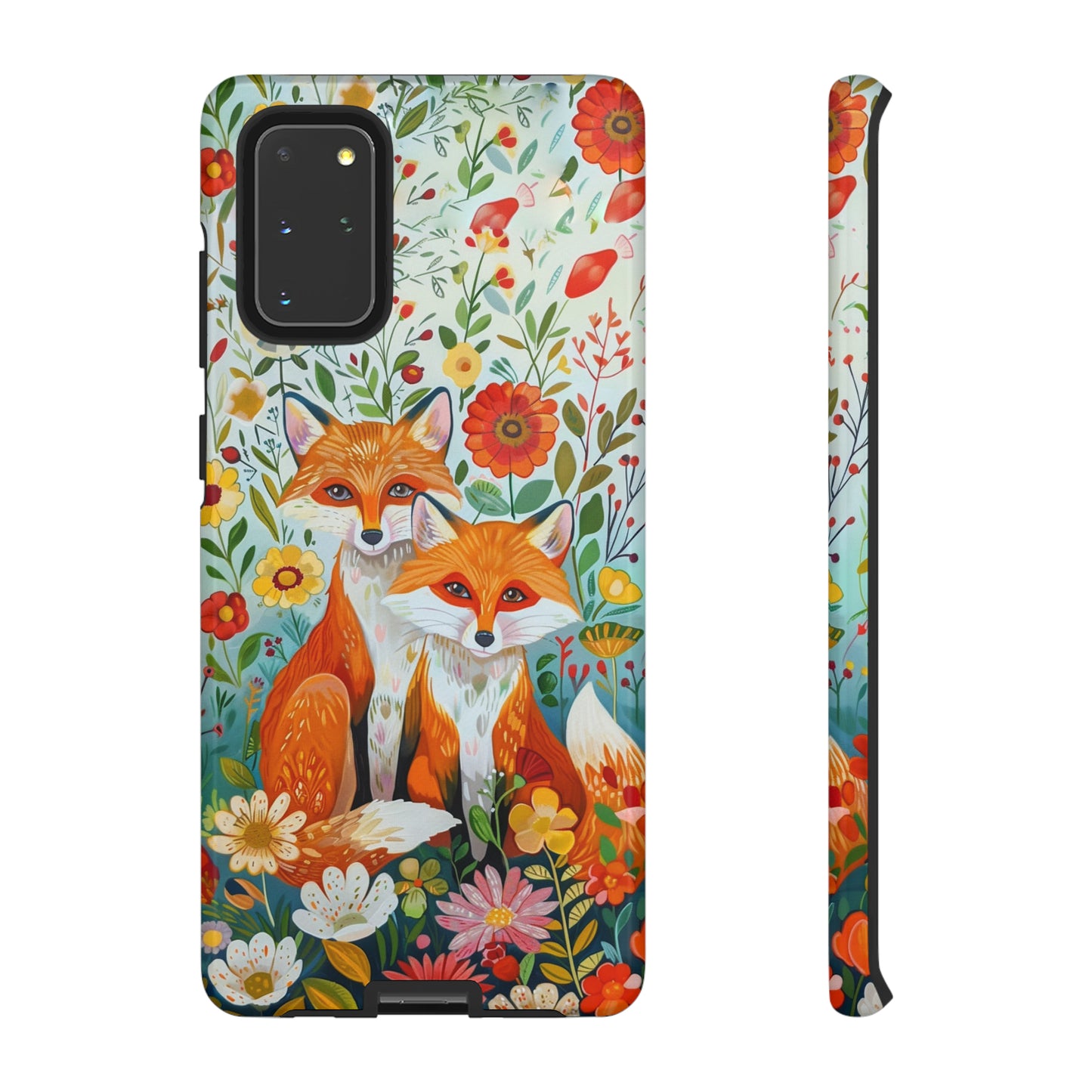 Foxes in the Floral Garden Phone Case